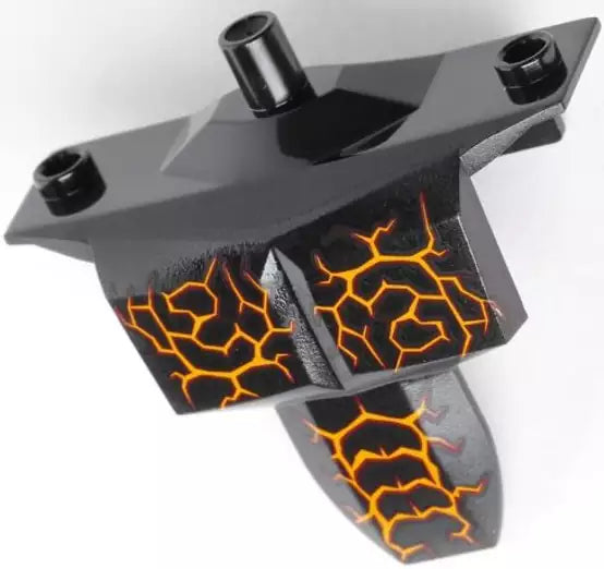 LEGO Minifiguren Zubehör 24301pb01 Torso gepanzert mit orangen Adern, schwarz