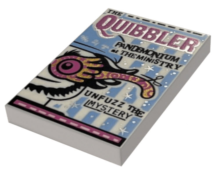 LEGO Fliesen 26603pb023 Fliese 2x3 mit Quibbler-Zeitung, weiß