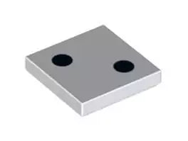 LEGO Fliesen 3068bpb0192 Fliese 2x2 mit 2 Punkten, weiß