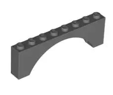 LEGO Steine 3308 Bogenstein 1x8x2, dunkegrau