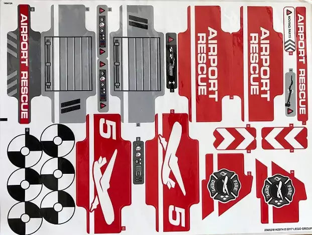 LEGO Technic STICKERBOGEN 42068stk01 Flughafen-Löschfahrzeug