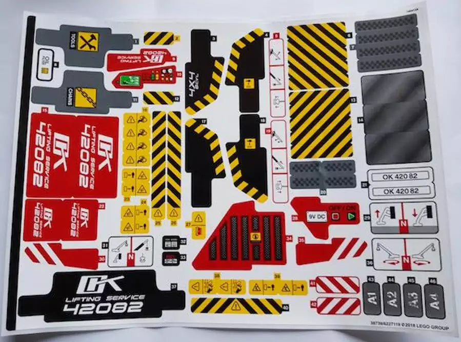 LEGO Technic STICKERBOGEN 42082stk01 Geländegängiger Kranwagen