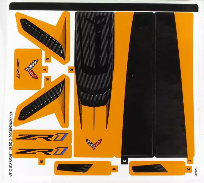 LEGO Technic STICKERBOGEN 42093stk01 Chevrolet Corvette ZR1