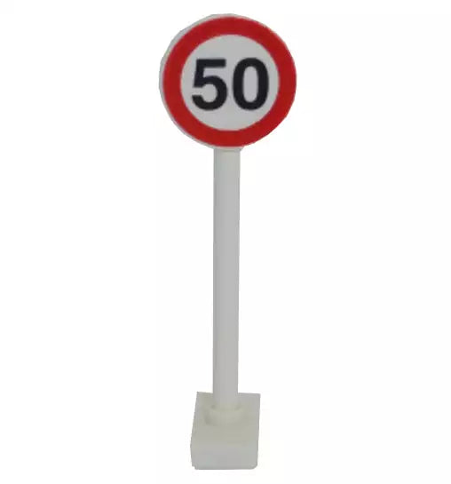 Inhalt: LEGO Micro-Sets 63965A-1 Verkehrsschild 50 km/h (bedruckt), weiß