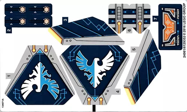 LEGO Nexo Knights STICKERBOGEN 70315 Clays Klingen-Cruiser