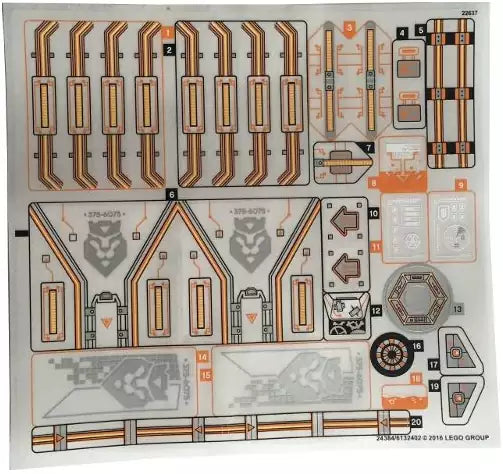 LEGO Nexo Knights STICKERBOGEN 70317 Fortrex - Die rollende Festung