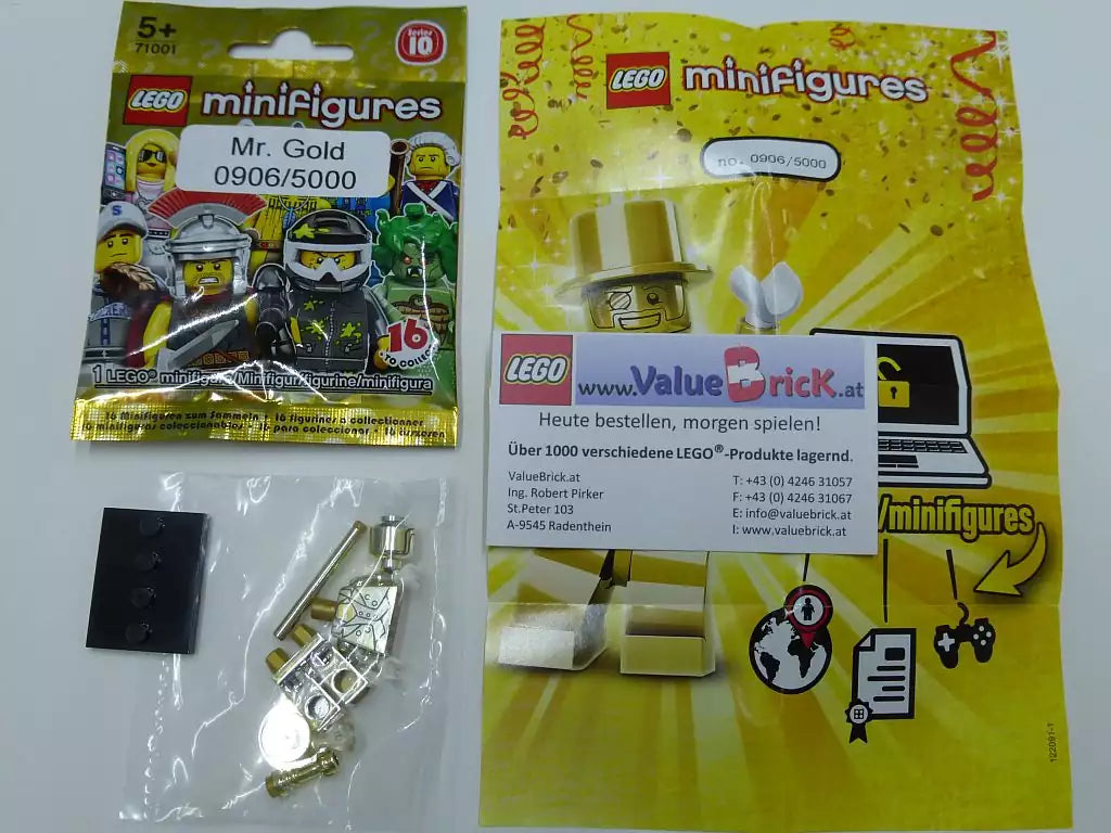 LEGO Minifiguren Serie 10 71001-17 Mister Gold Seriennummer 0906