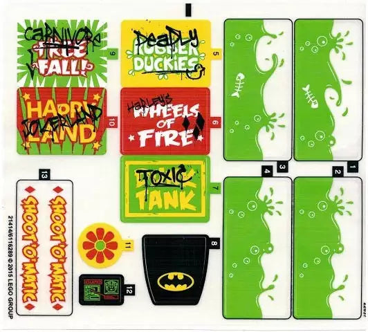 LEGO Super Heroes STICKERBOGEN Nr.1 76035 Joker-Land