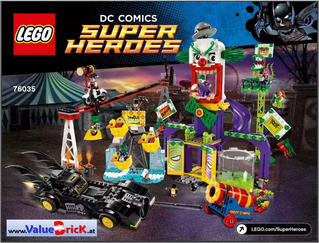LEGO Super Heroes BAUANLEITUNG 76035 Joker-Land