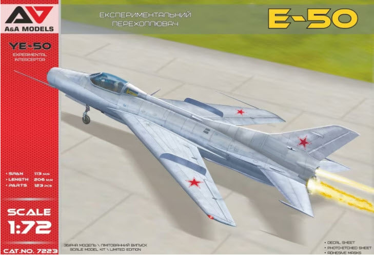 Verpackung: A&A Models 7223 Ye-50 experimental interceptor with rocket engine, 1:48