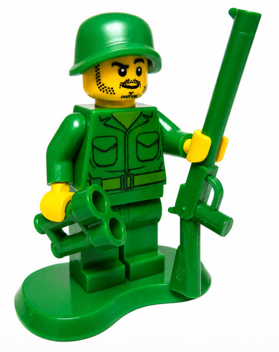 LEGO Militär MIL103-02 Soldat mit Dreitagebart und Gewehr
