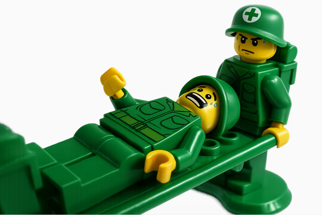 LEGO Militär MIL103-08-A Zwei Sanitäter und verwundeter Soldat