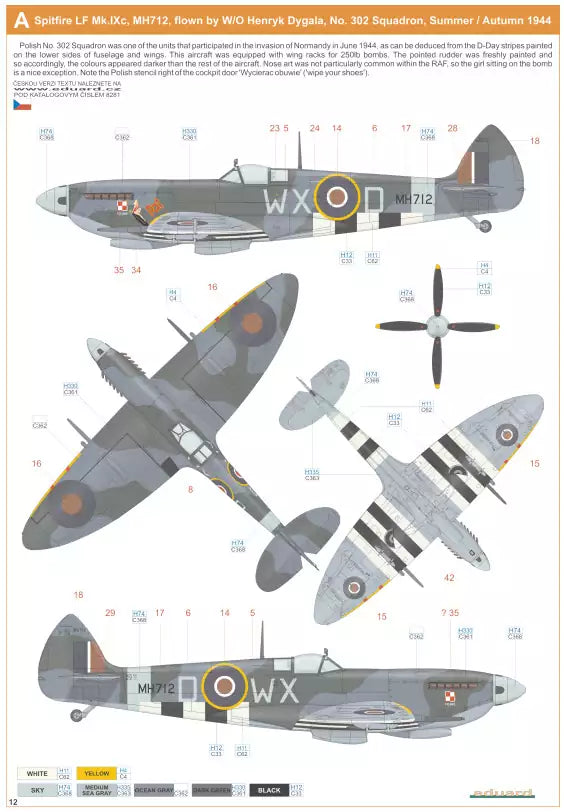 Eduard 8281 Supermarine Spitfire Mk.IXc late version, ProfiPACK edition, 1:48
