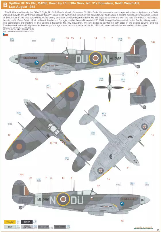 Eduard 8281 Supermarine Spitfire Mk.IXc late version, ProfiPACK edition, 1:48