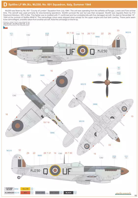 Eduard 8281 Supermarine Spitfire Mk.IXc late version, ProfiPACK edition, 1:48