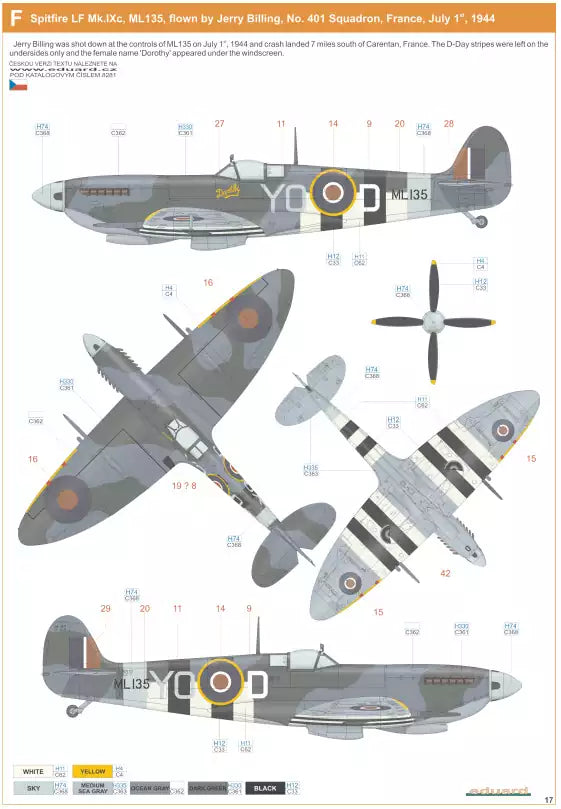 Eduard 8281 Supermarine Spitfire Mk.IXc late version, ProfiPACK edition, 1:48
