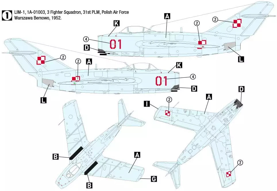 Varianten: Hobby 2000 48005 MiG-15 / Lim-1, 1:48