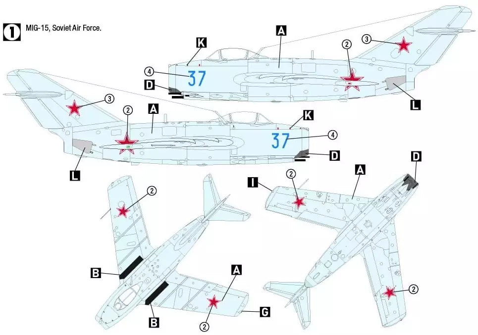 Varianten: Hobby 2000 48006 MiG-15 / S-102, 1:48