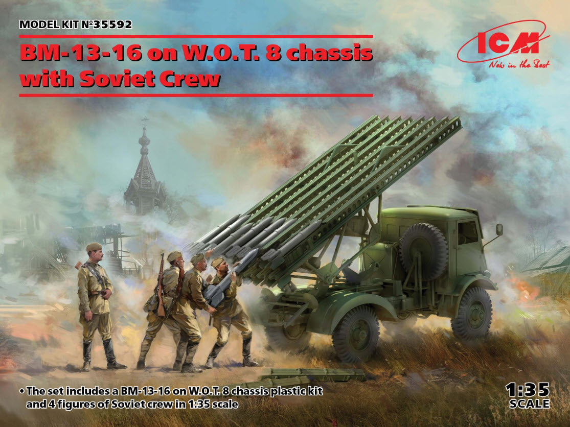 Inhalt: ICM 35592 BM-13-16 on W.O.T 8 chassis with Soviet Crew, 1:35