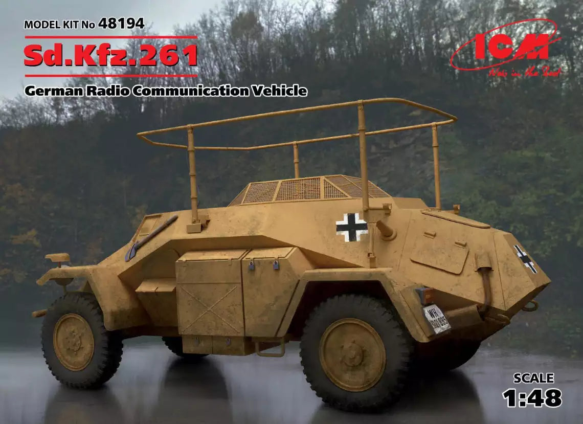 Inhalt: ICM 48194 Sd.Kfz.261 WWII German Radio Communication Vehicle, 1:48