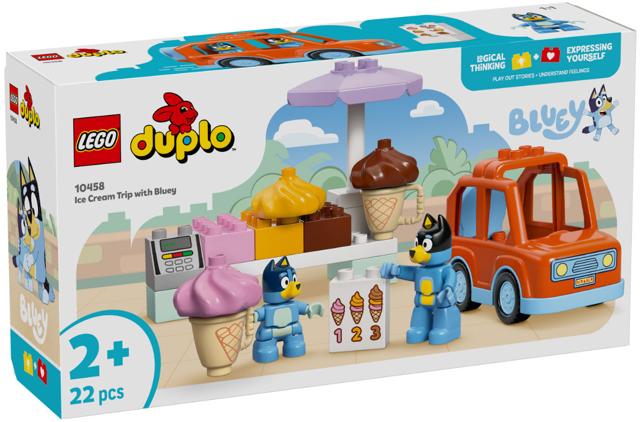 Verpackung: Box Rückseite: LEGO DUPLO 10458 Ausflug zur Eisdiele mit Bluey