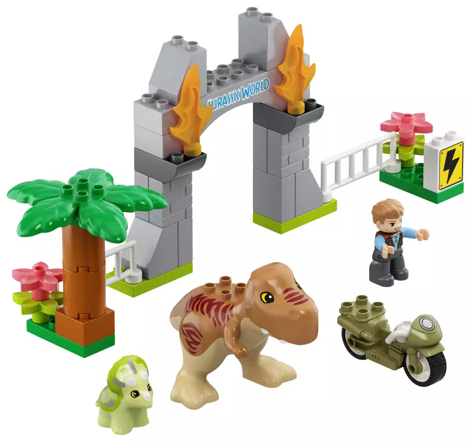 Inhalt: LEGO DUPLO 10939 Ausbruch des T. rex und Triceratops