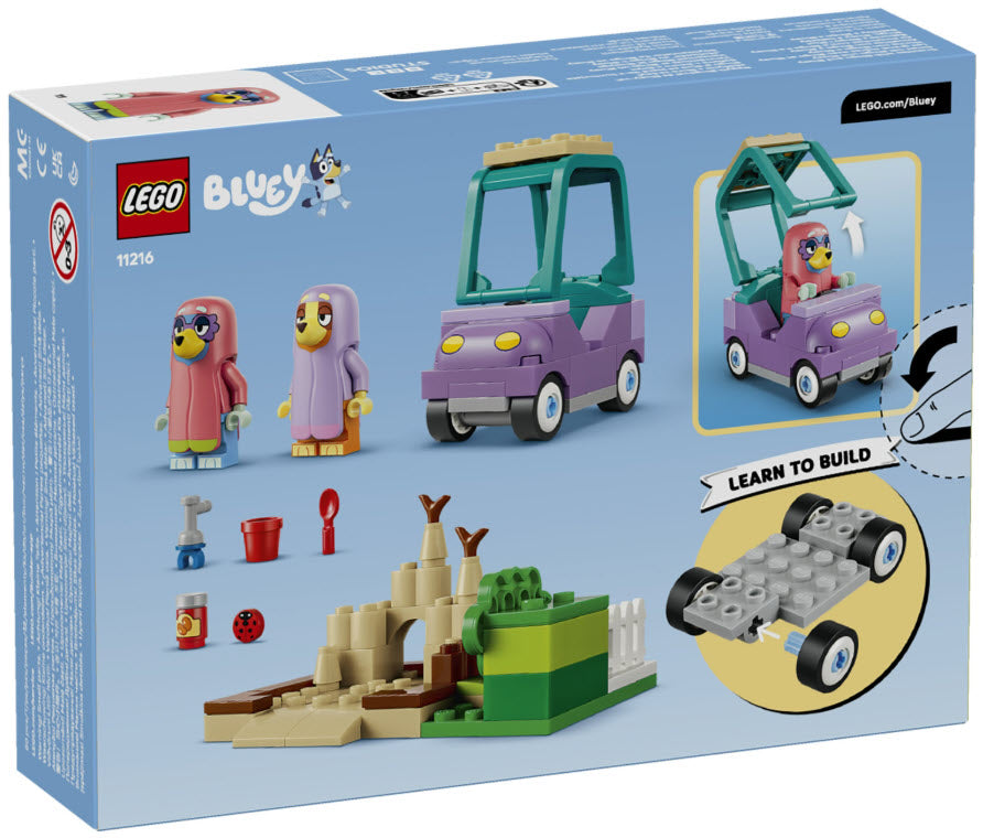 Box Rückseite: LEGO Bluey 11216 Omas mit Bingo und Bluey