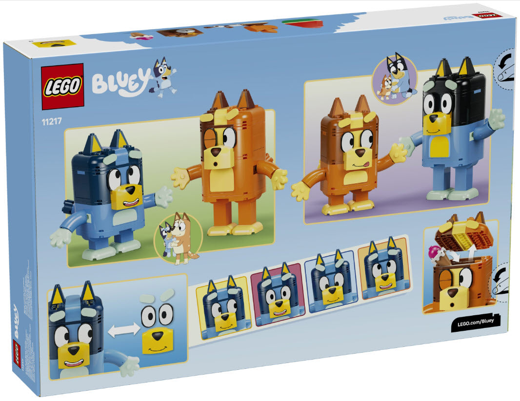 Box Rückseite: LEGO Bluey 11217 Blueys Familie aus LEGO Steinen