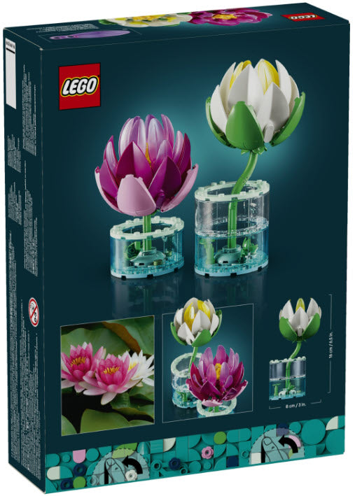 Box Rückseite: LEGO Botanicals 11511 Seerosen