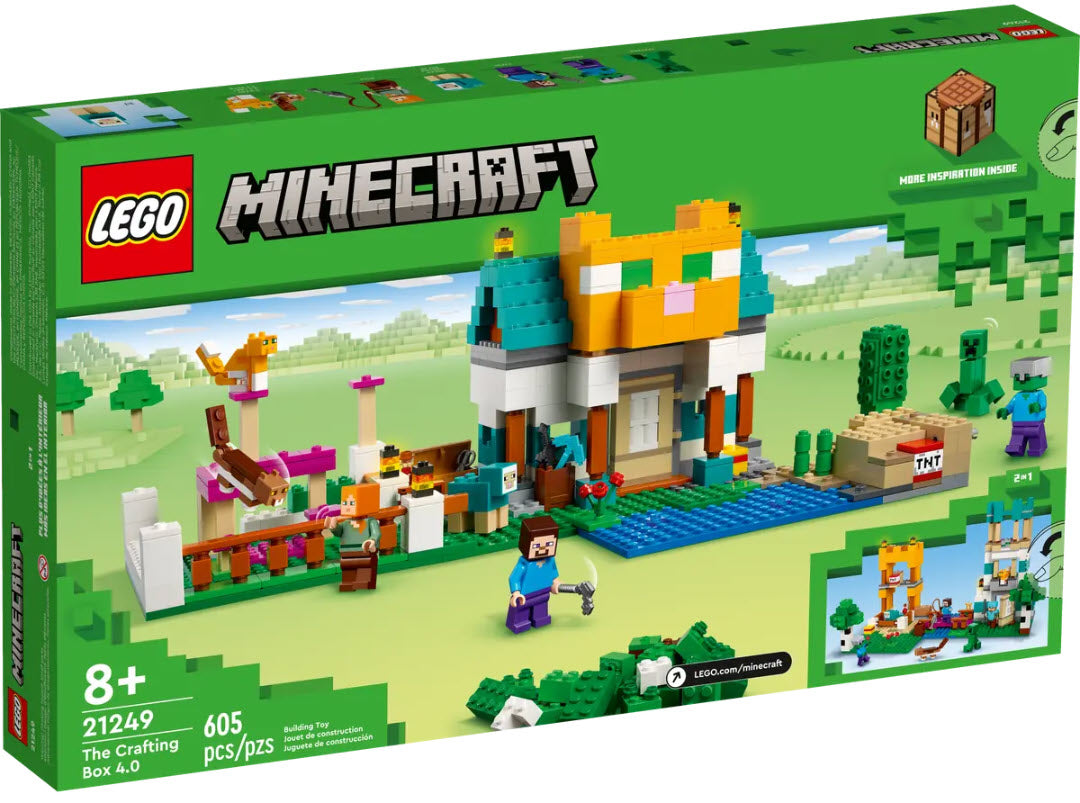 Box Rückseite: LEGO Minecraft 21249 Die Crafting-Box 4.0