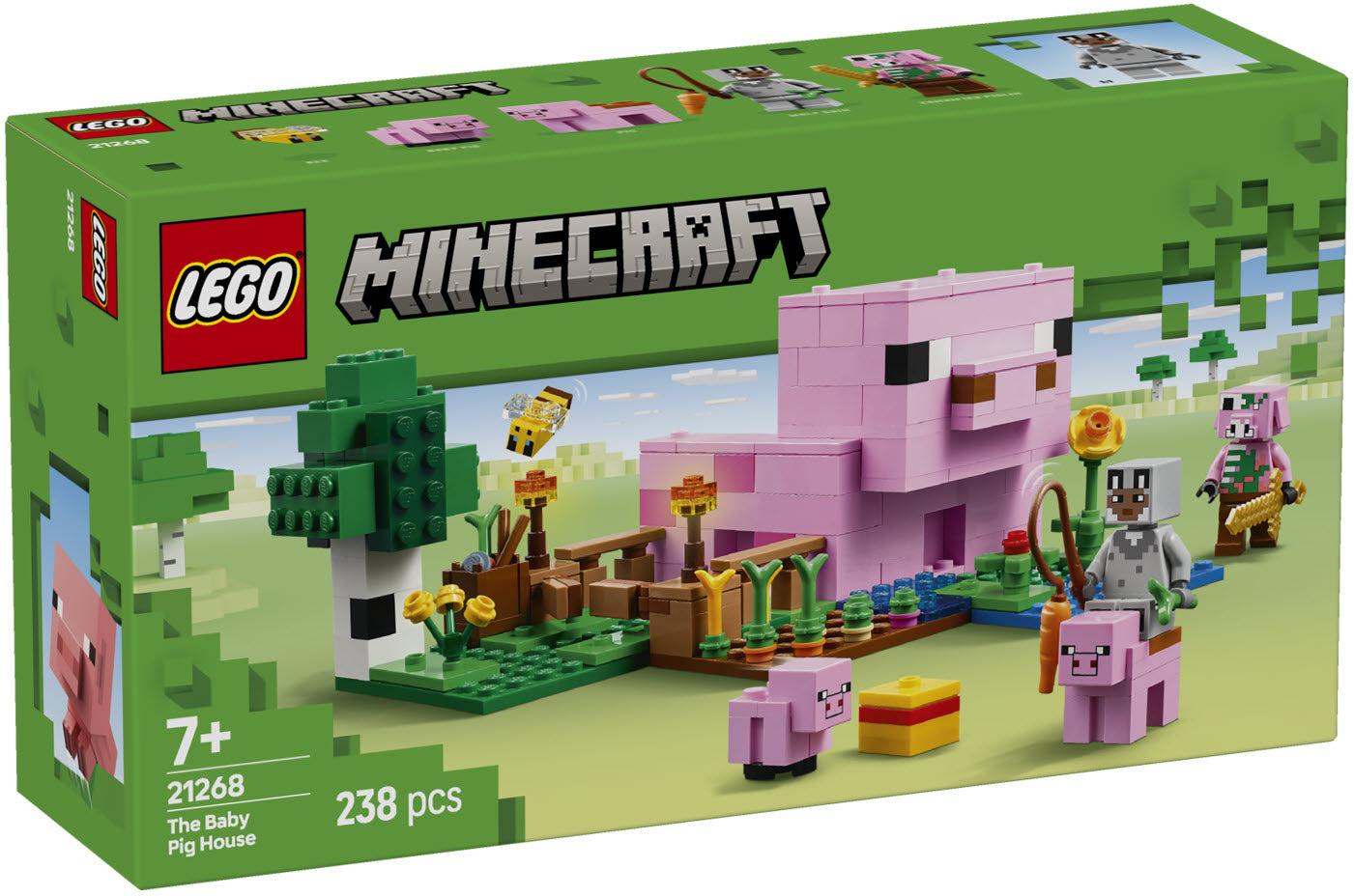 Verpackung: LEGO Minecraft 21268 Das Babyschwein-Haus