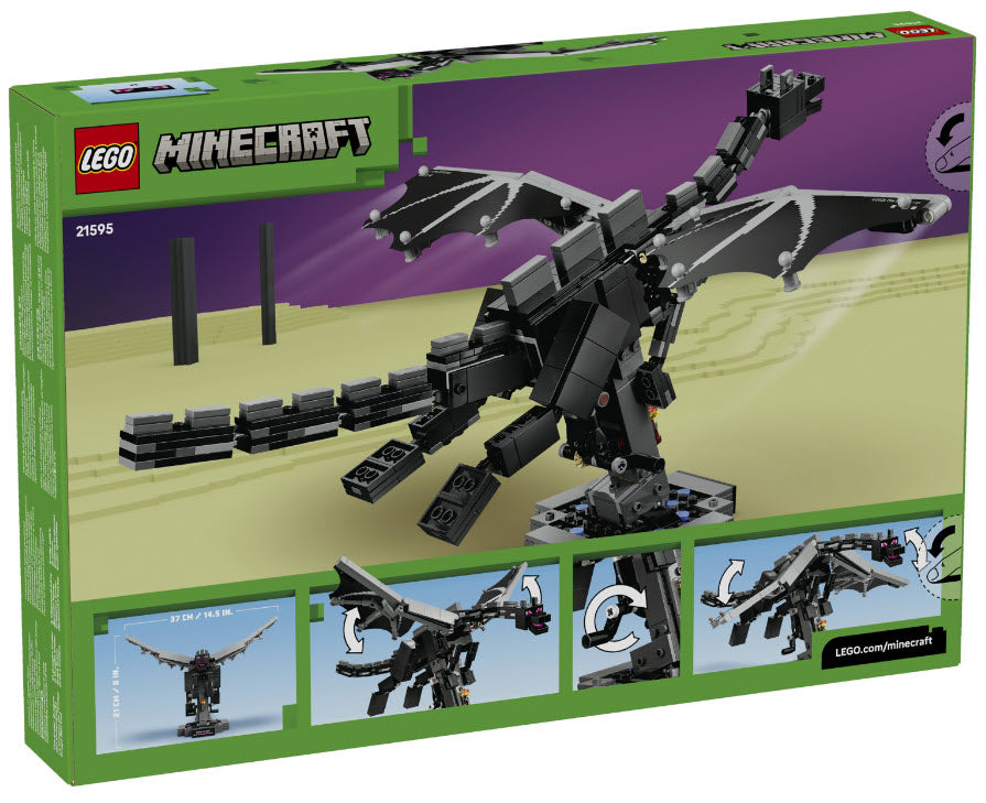 Box Rückseite: LEGO Minecraft 21595 Der Enderdrache