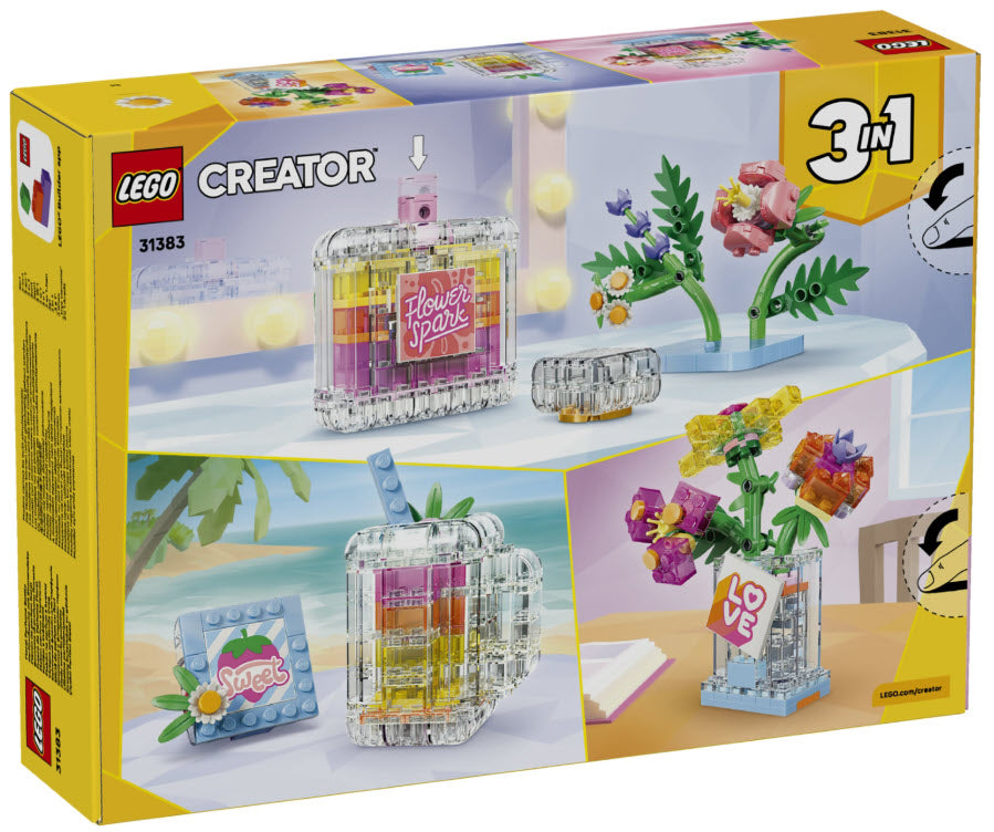 Box Rückseite: LEGO Creator 31383 Parfümflasche mit Blumendeko