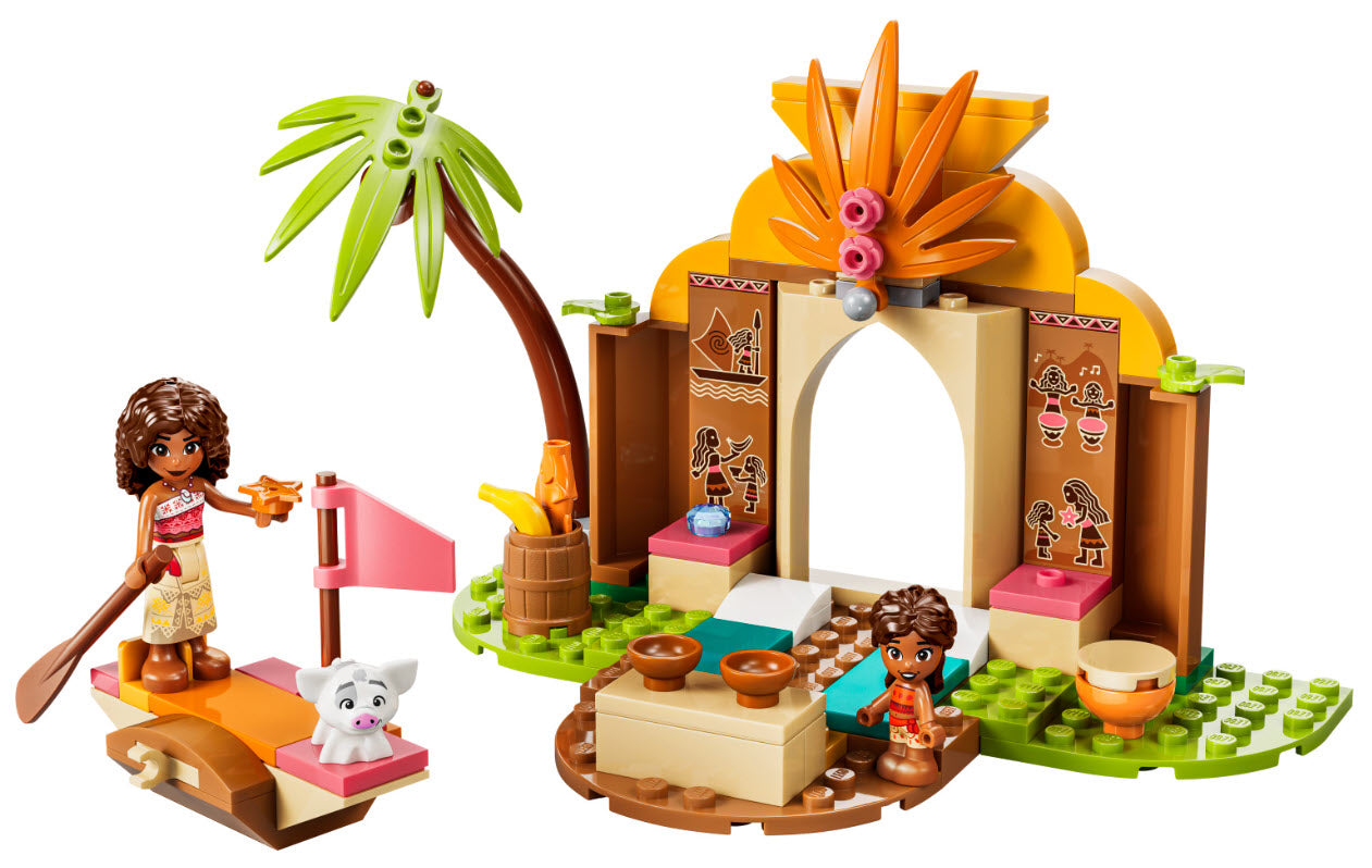 Inhalt: LEGO Disney 43282 Vaianas Hütte und Boot
