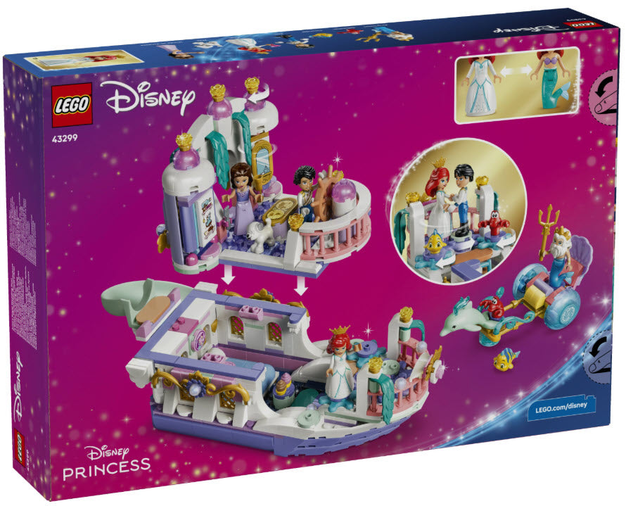 Box Rückseite: LEGO Disney 43299 Arielles Königliches Hochzeitsboot