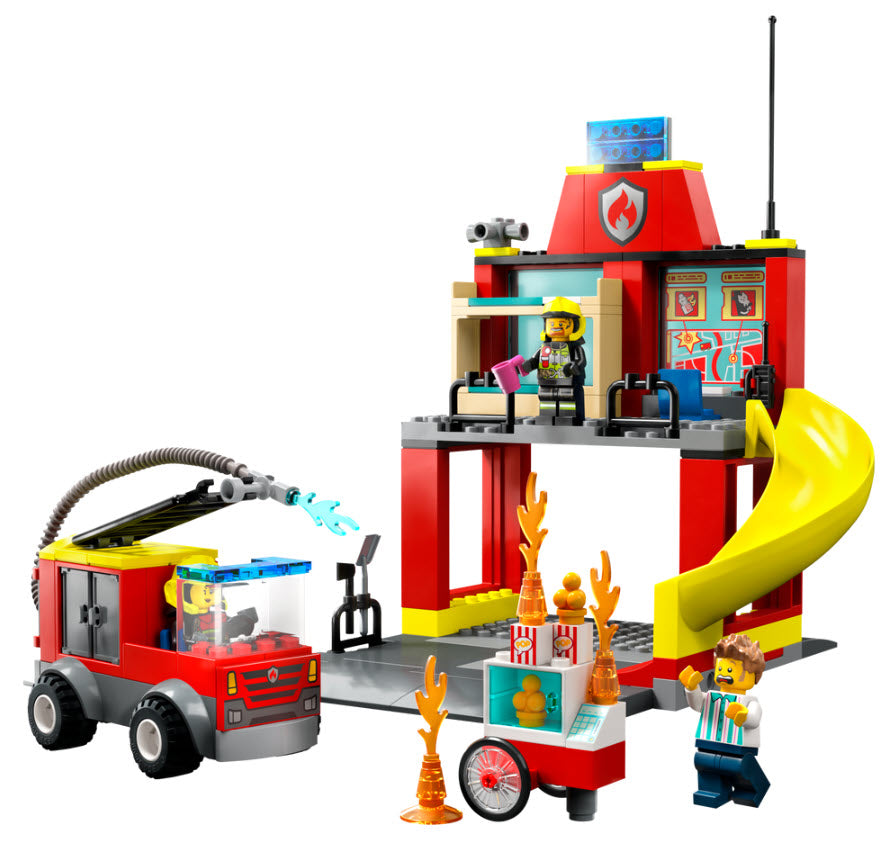 Inhalt: LEGO City 60375 Feuerwehrstation und Löschauto
