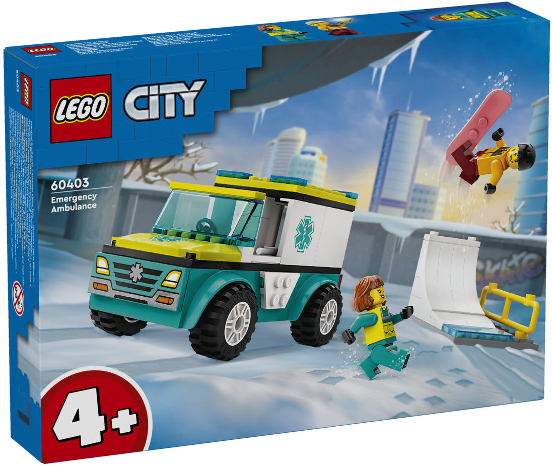 Verpackung: LEGO City 60403 Rettungswagen und Snowboarder