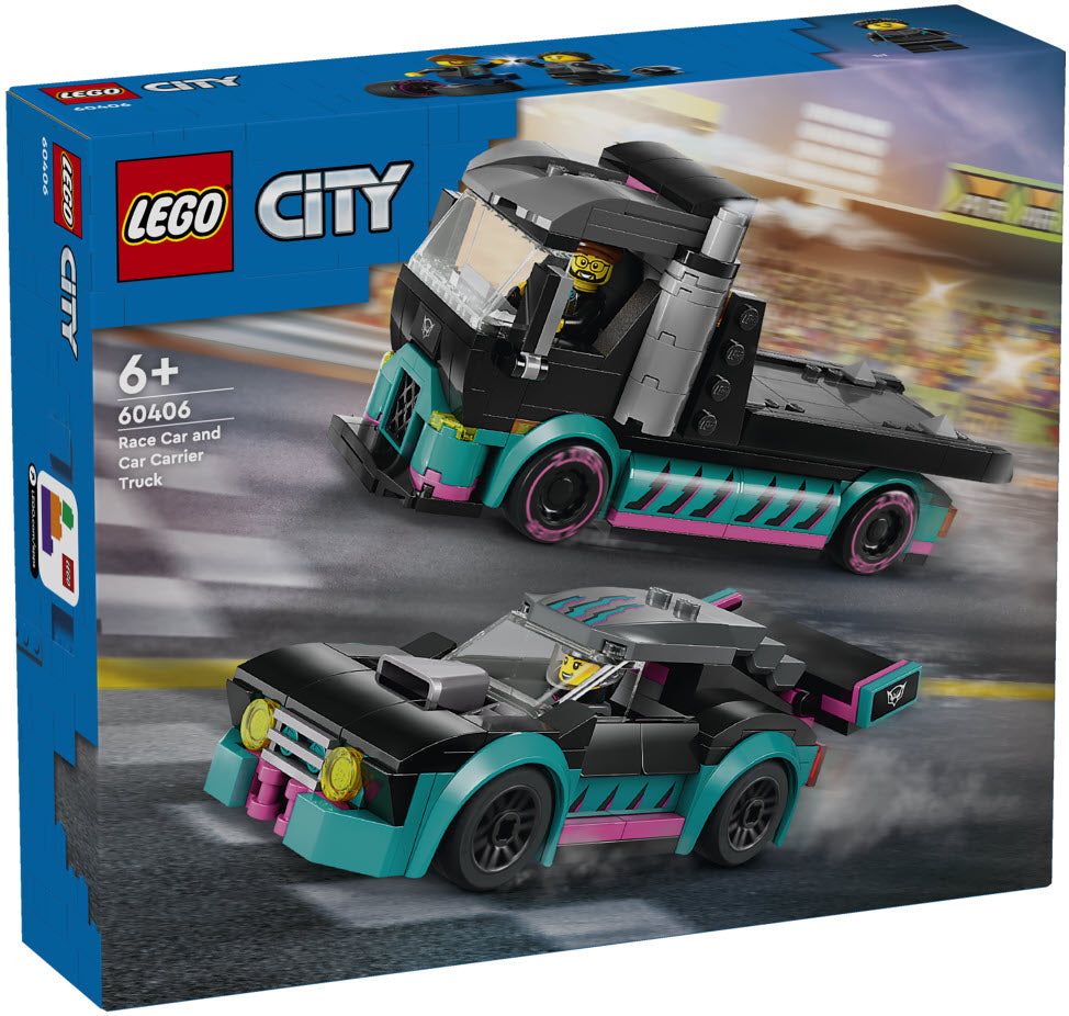 Verpackung: LEGO City 60406 Autotransporter mit Rennwagen