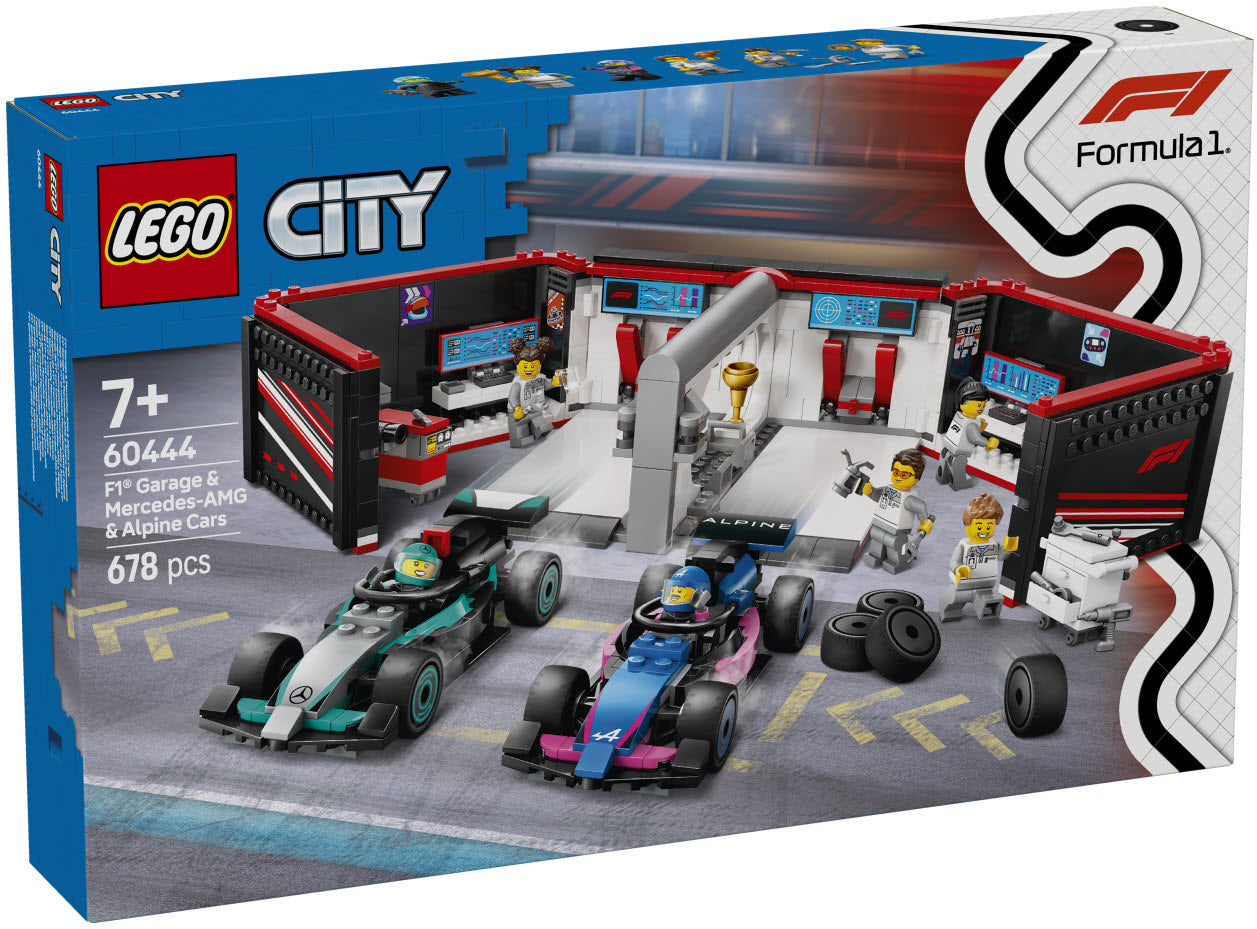 Verpackung: LEGO City 60444 F1 Garage mit Mercedes-AMG & Alpine Rennautos