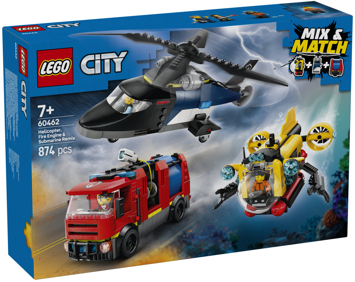 Verpackung: LEGO City 60462 Kombinationsset mit Hubschrauber, Löschauto und U-Boot