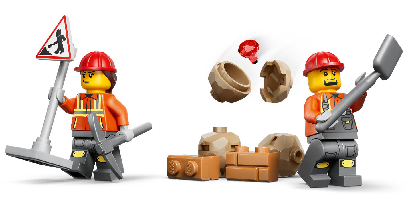 Minifiguren: LEGO City 60480 Gelber Baggerlader