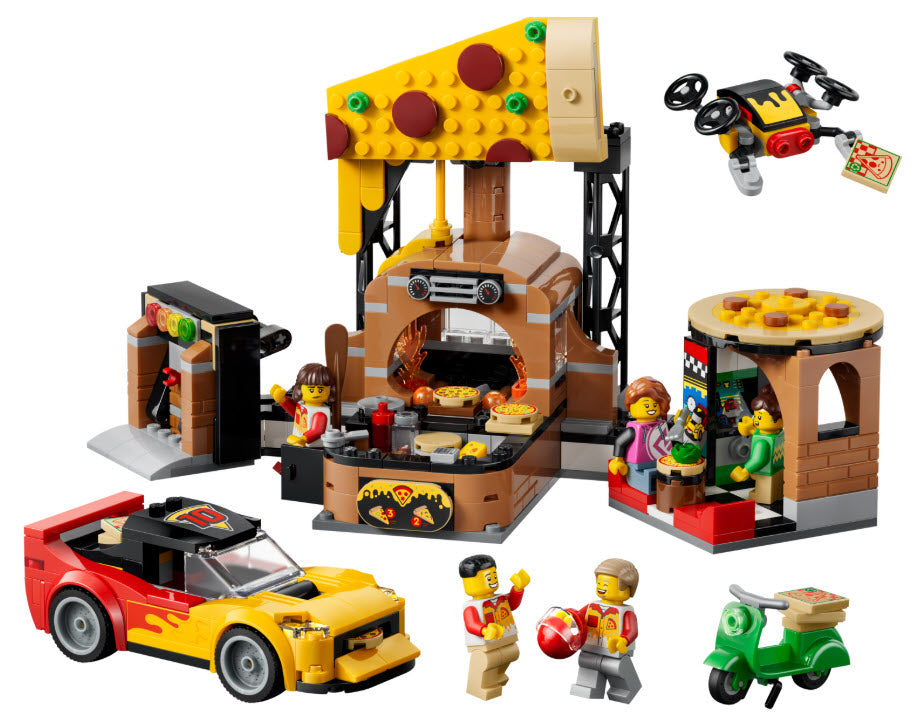 Inhalt: LEGO City 60496 Pizza-Liefererlebnis mit Fahrzeugen