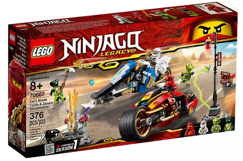 Verpackung: LEGO Ninjago 70667 Kais Feuer-Bike & Zanes Schneemobil