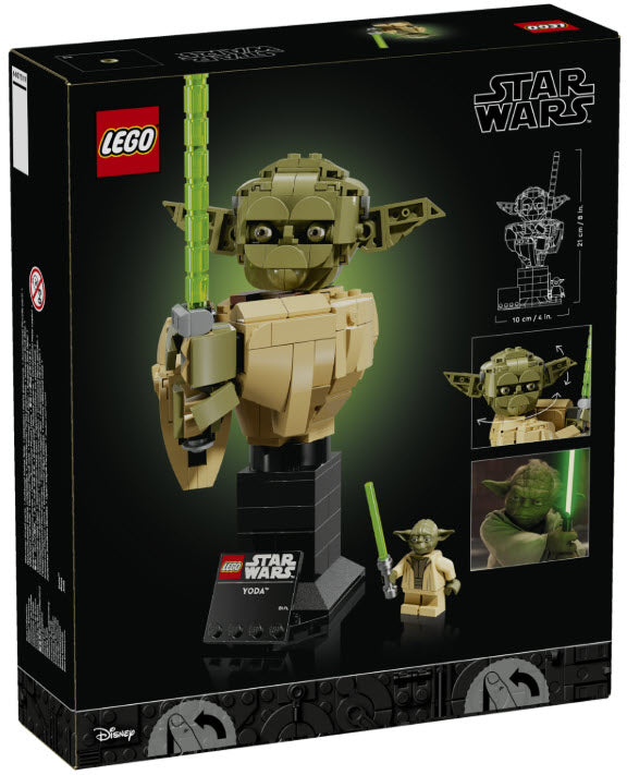 Box Rückseite: LEGO Star Wars 75438 Yoda Büste