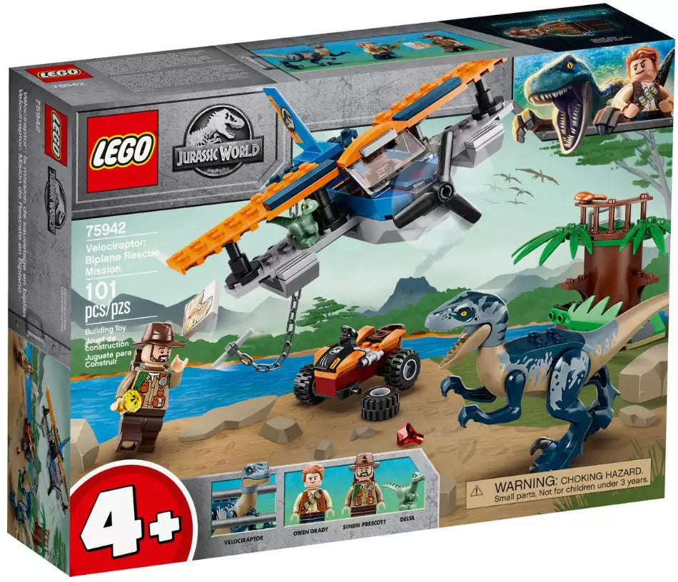Verpackung: LEGO Jurassic World 75942 Velociraptor: Rettungsmission mit dem Doppeldecker