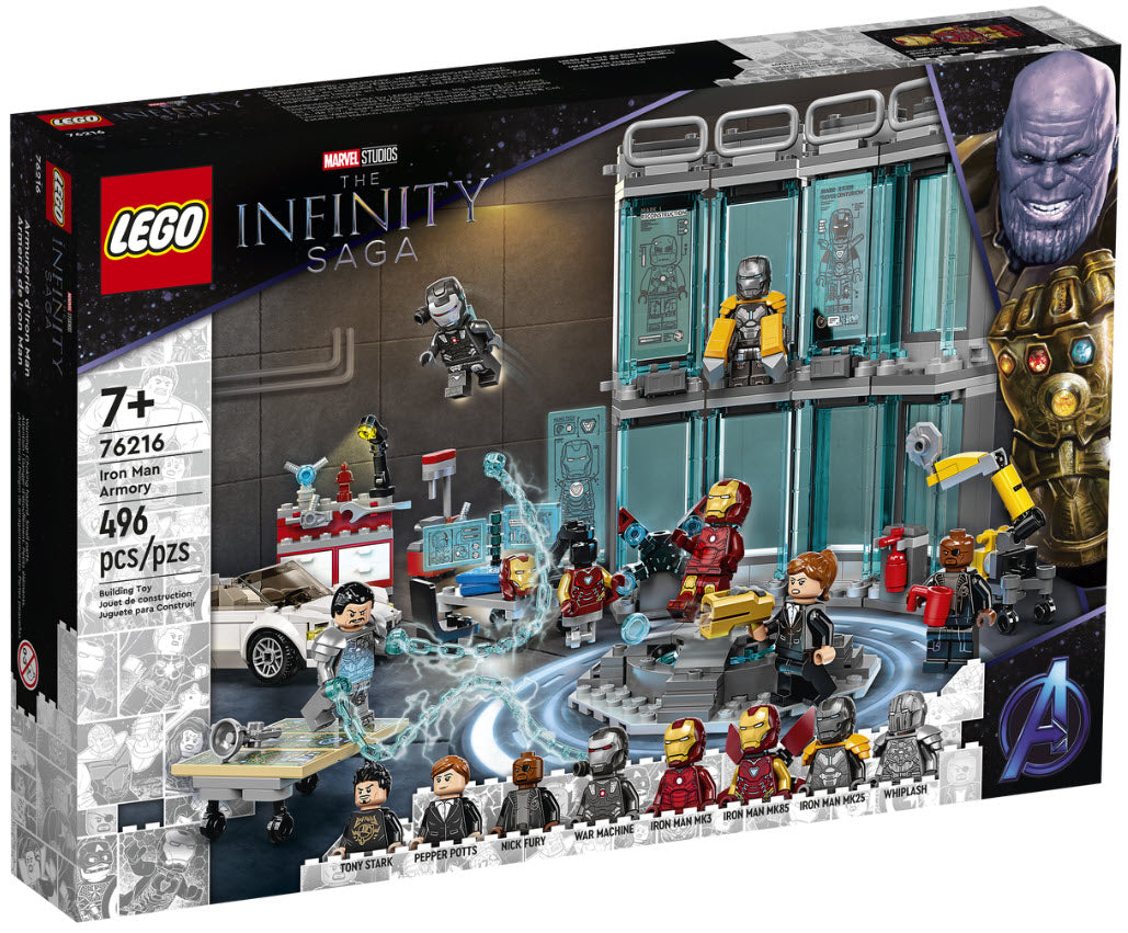 Verpackung: LEGO Super Heroes 76216 Iron Mans Werkstatt