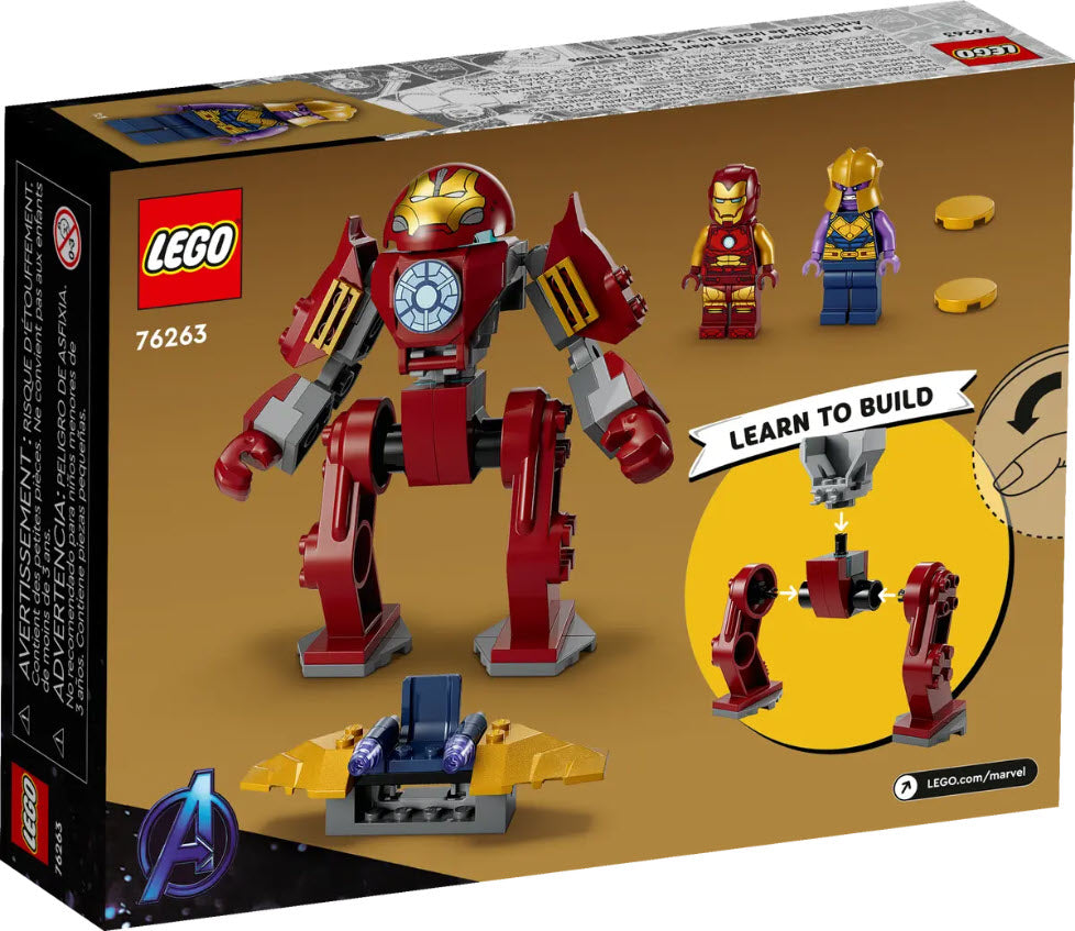 Box Rückansicht: LEGO Super Heroes 76263 Iron Man Hulkbuster vs. Thanos