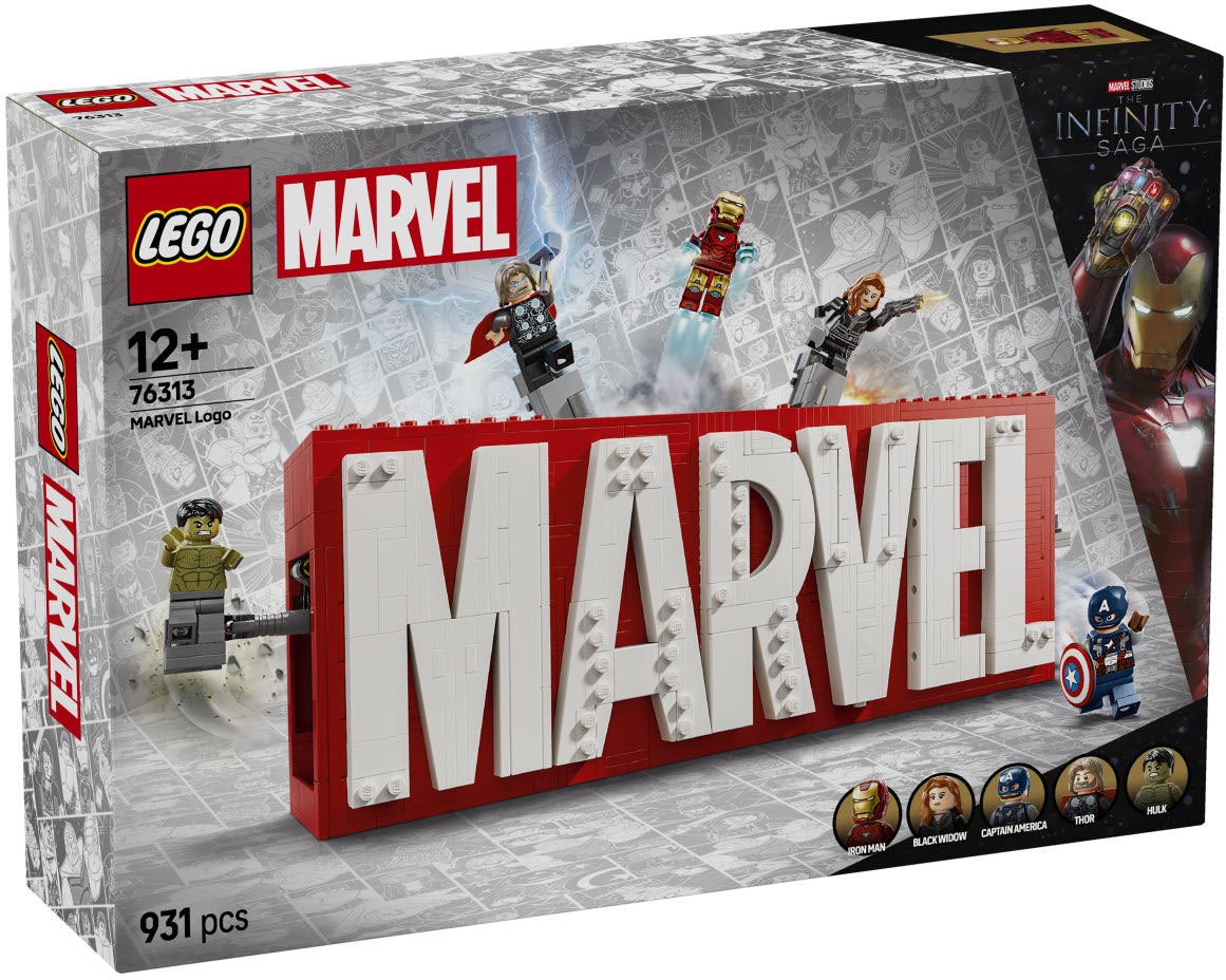Verpackung: LEGO Super Heroes 76313 MARVEL Logo & Minifiguren