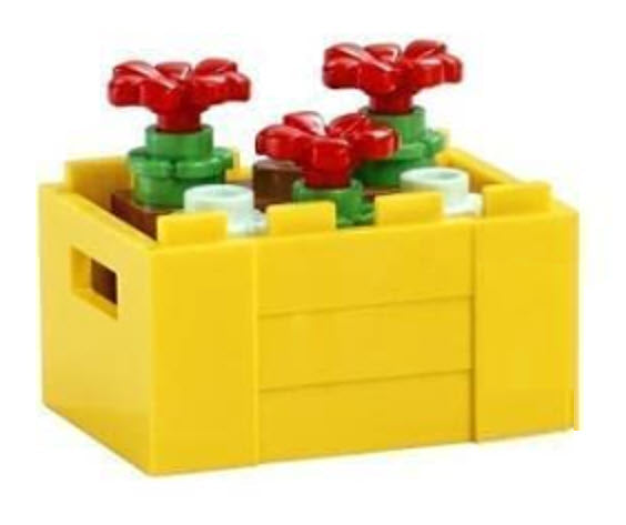 Inhalt: LEGO Micro-Sets M5601 Holzkiste mit Blumen