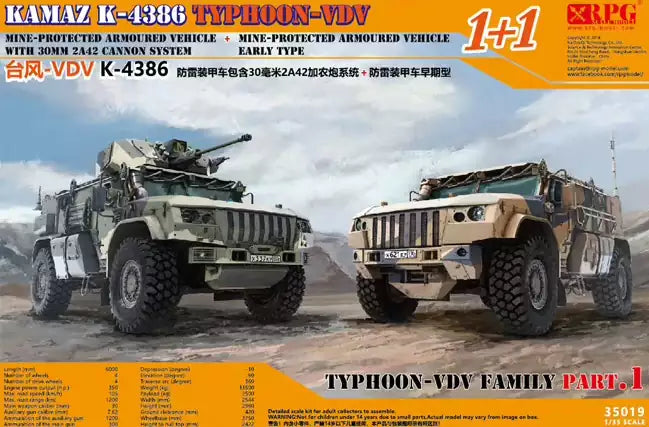 Verpackung: RPG-Model 35019 KAMAZ K-4386 Typhoon-VDV Family, 1:35